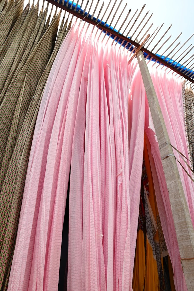 Textiles Margullón Badajoz A line of clothes hanging on a clothes line